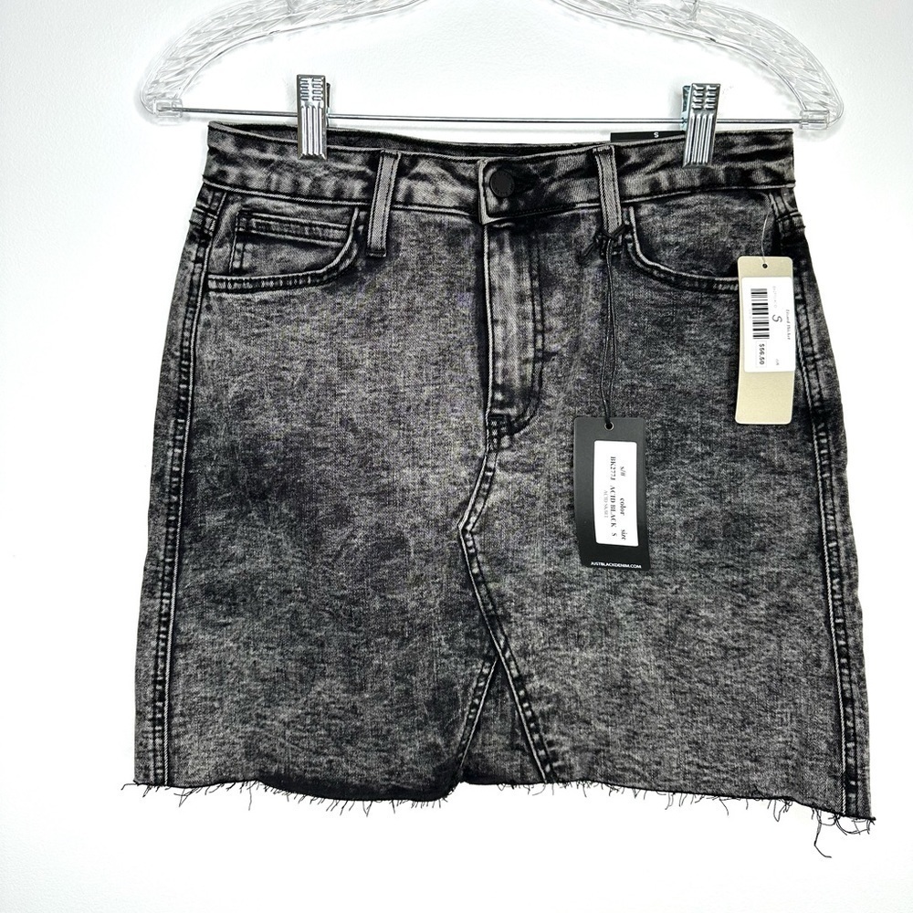 Just Black Acid Wash Denim Mini Skirt